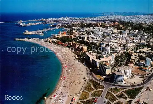 AK / Ansichtskarte  Rodos_Rhodes_Rhodos_Greece Kuestenpanorama Hafen 