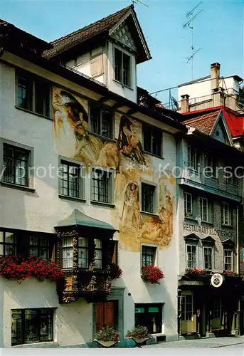 AK / Ansichtskarte  St_Gallen_SG Hotel Restaurant Haus zum Greif Fassadenmalerei St_Gallen_SG