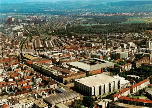 AK / Ansichtskarte  Basel_BS mit Mustermesse im Vordergrund Basel_BS