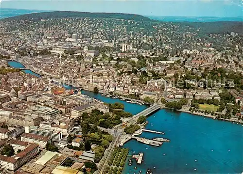 AK / Ansichtskarte  Zuerich_ZH Stadtpanorama mit der Limmat Zuerich_ZH