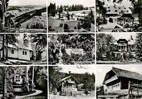 AK / Ansichtskarte  Alpl_Krieglach_Steiermark_AT Panorama Berggasthof Heldenkapelle Waldhaus Roseggers Sterbehaus und Geburtshaus Waldschule Denkmal 