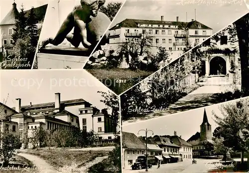 AK / Ansichtskarte  Gallspach_AT Schloss Skulptur Hotel Bayerischer Hof Schloss Zeileis Institut Ortsmotiv mit Kirche 