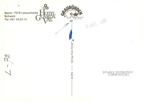 AK / Ansichtskarte  Lenzerheide_GR Hotel Guarda Val Restaurant Panorama Viehtrieb Lenzerheide GR