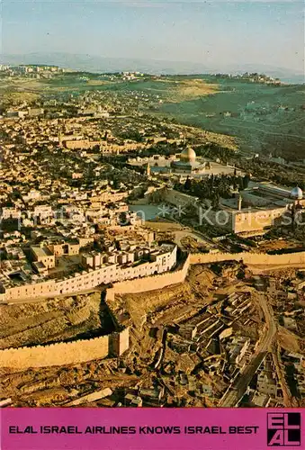AK / Ansichtskarte  Jerusalem__Yerushalayim_Israel Panorama Werbung Elal Israel Airlines