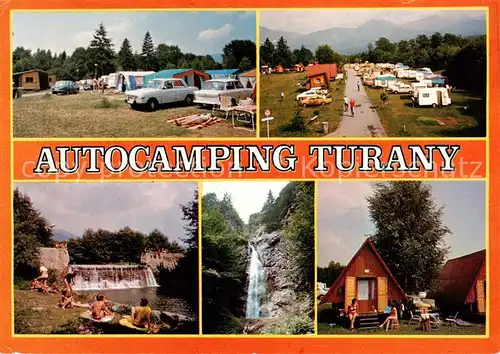 AK / Ansichtskarte  Turany_Slovakia Autocamping Turany Details Stauwehr Wasserfall Bungalow 