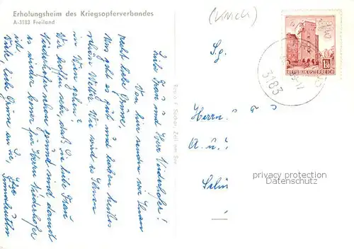 AK / Ansichtskarte  Freiland_Deutschlandsberg Erholungsheim des Kriegsopferverbandes Freiland_Deutschlandsberg