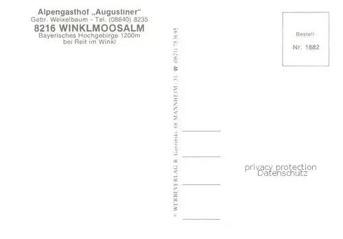 AK / Ansichtskarte  Winklmoosalm_1167m_Winkelmoosalm_Reit_im_Winkl Alpengasthof Augustiner Panorama 