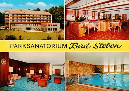 AK / Ansichtskarte  Bad_Steben Parksanatorium Speisesaal Foyer Hallenbad Bad_Steben