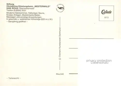 AK / Ansichtskarte  Rehe_Westerwald Stiftung Christl Erholungsheim Westerwald Rehe_Westerwald