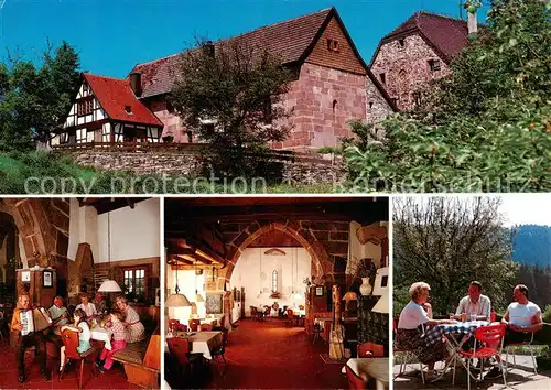 AK / Ansichtskarte  Lossburg Gasthaus Cafe Zur Alten Kirchen Gastraeume Terrasse Lossburg