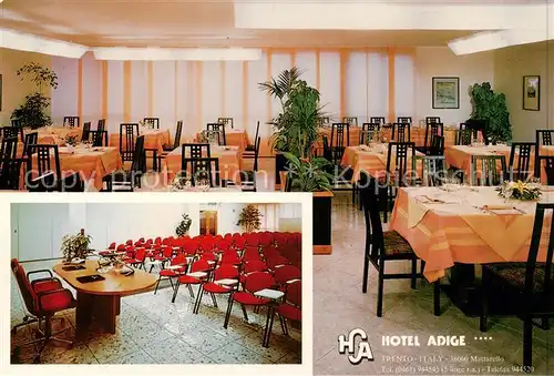 AK / Ansichtskarte 73857516 Trento_Trient_Trentino-Alto Adige_IT Hotel Adige Speisesaal Konferenzraum 