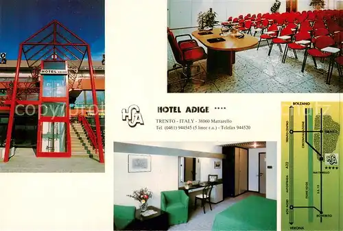 AK / Ansichtskarte 73857517 Trento_Trient_Trentino-Alto Adige_IT Hotel Adige Eingang Zimmer Konferenzraum 