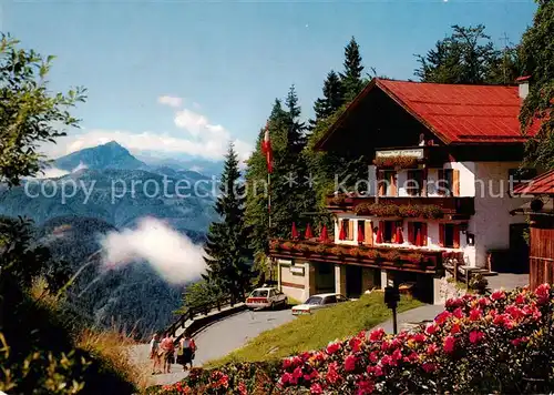 AK / Ansichtskarte 73857546 Waidring_Tirol_AT Alpengasthof Steinplatte mit Kitzbueheler Horn und Hohe Tauern 