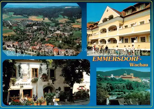 AK / Ansichtskarte 73857550 Emmersdorf_Donau_Wachau_AT Fliegeraufnahme Landgasthof Restaurant Zum Schwarzen Baeren Schloss 