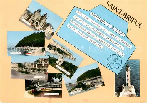 AK / Ansichtskarte  Saint-Brieuc_22_Cotes-d_Armor La Cathedrale Cesson le Port Place Duguesclin Monument Le Braz La Baie Tour de Cesson Entree du Port 