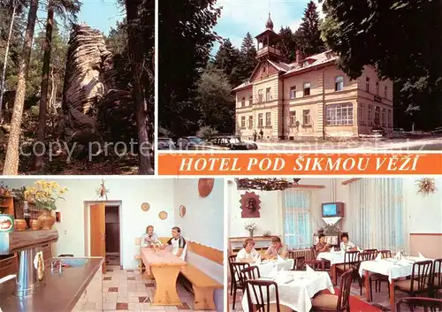 AK / Ansichtskarte 73857587 Prachovske_Skaly Hotel Pod Sikmou Vezi Appartement Gaststube Felsformation Prachovske Skaly