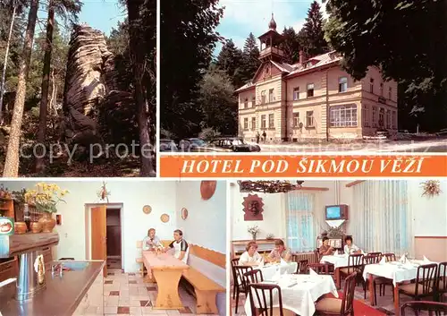 AK / Ansichtskarte  Prachovske_Skaly Hotel Pod Sikmou Vezi Appartement Gaststube Felsformation Prachovske Skaly