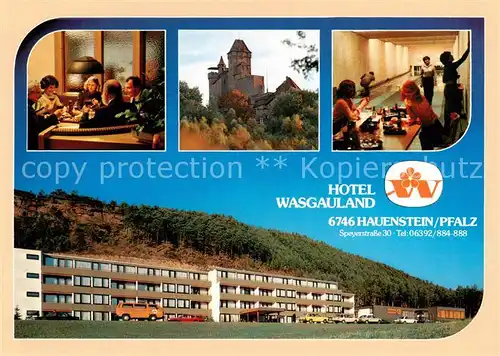 AK / Ansichtskarte  Hauenstein__Pfalz Hotel Wasgauland Gaststube Schlossblick Kegelbahn 