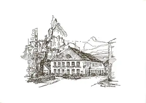 AK / Ansichtskarte 73857609 Westerstede Hotel Busch Cordings Restaurant Gaststube Ratskroog Zeichnung Westerstede