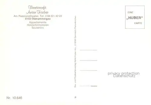 AK / Ansichtskarte  Oberammergau Theatercafe Anton Fischer Oberammergau