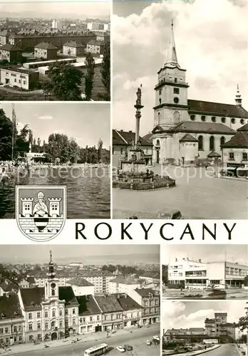 AK / Ansichtskarte 73857647 Rokycany_Rokitzan_CZ Orts und Teilansichten Kirche 