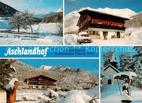 AK / Ansichtskarte 73857671 Obsteig_Tirol_AT Gasthof Pension Aschlandhof Panorama Kapelle 
