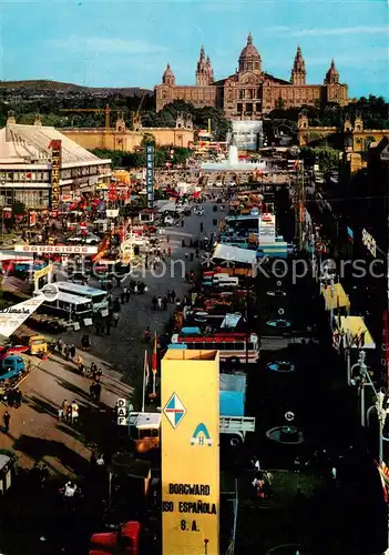 AK / Ansichtskarte  Barcelona_Cataluna Mustermesse und Montjuich Nationalpalast Barcelona Cataluna