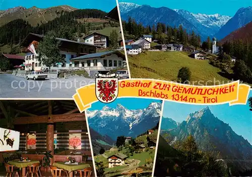 AK / Ansichtskarte  Bschlabs_Pfafflar_Tirol_AT Gasthof Pension Zur Gemuetlichkeit Panorama Gaststube 