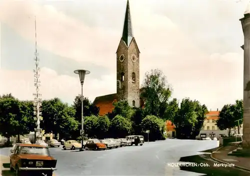 AK / Ansichtskarte  Holzkirchen_Oberbayern Marktplatz Kirche Holzkirchen Oberbayern