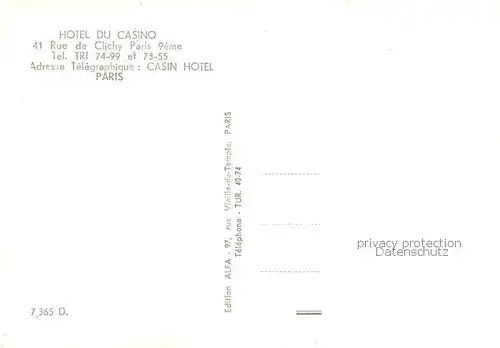 AK / Ansichtskarte  Paris_75 Hotel du Casino Vue partielle 
