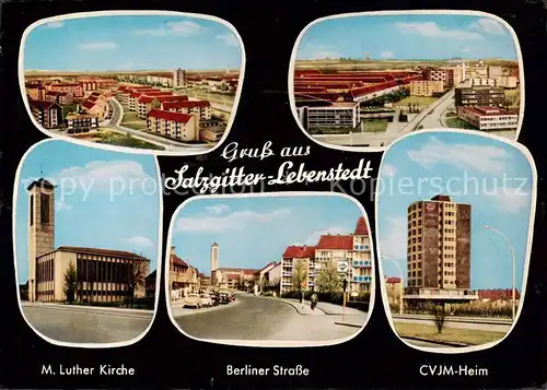 AK / Ansichtskarte  Lebenstedt_Salzgitter Panorama Martin Luther Kirche Berliner Strasse CVJM Heim Lebenstedt_Salzgitter