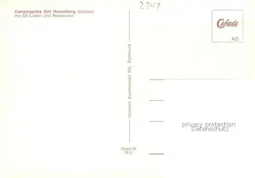 AK / Ansichtskarte  Hasselberg_Ostsee Campingplatz mit SB Laden und Restaurant Hasselberg_Ostsee