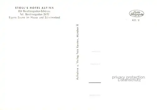 AK / Ansichtskarte 73857834 Schoenau_Berchtesgaden Stolls Hotel Alpina Schwimmbad Panorama Schoenau Berchtesgaden