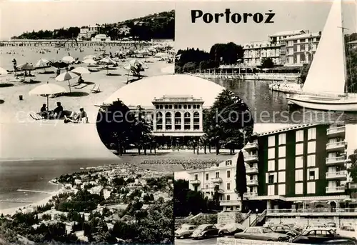 AK / Ansichtskarte 73857852 Portoroz_Portorose_Piran_Istrien_Slovenia Strandpartien Hotels 