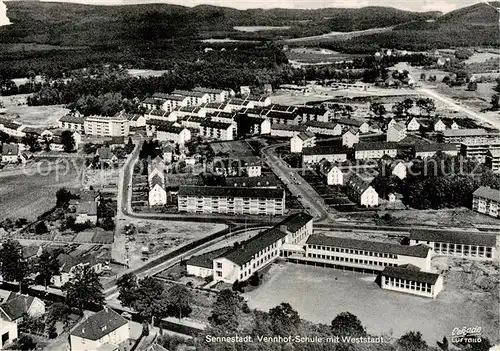 AK / Ansichtskarte  Sennestadt_Bielefeld Vennhof Schule mit Weststadt Fliegeraufnahme 