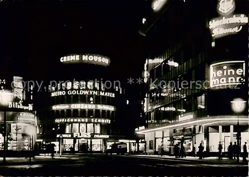 AK / Ansichtskarte  Duesseldorf Corneliusplatz bei Nacht Duesseldorf