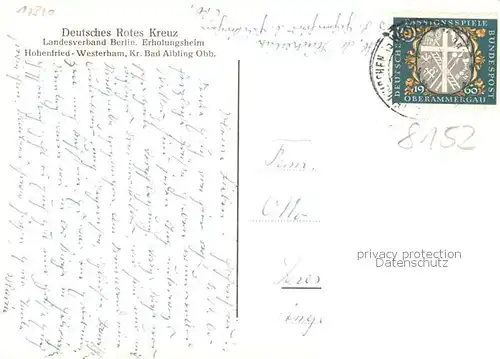 AK / Ansichtskarte 73857900 Hohenfried_Feldkirchen-Westerham DRK Landesverband Berlin Erholungsheim 