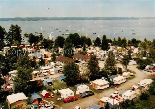 AK / Ansichtskarte  Seeshaupt_Starnberger_See Campingplatz Fliegeraufnahme 