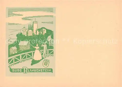 AK / Ansichtskarte 73857923 Blankenstein_Ruhr Blick zur Burg Kuenstlerkarte Blankenstein_Ruhr