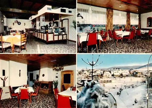 AK / Ansichtskarte  Willingen_Sauerland Hotel Koelner Hof Restaurant Kaminzimmer Winterpanorama Willingen_Sauerland