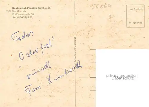 AK / Ansichtskarte  Bad_Bertrich Restaurant Pension Zumbusch Bad_Bertrich