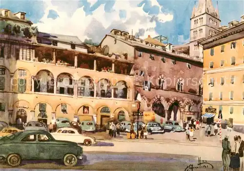 AK / Ansichtskarte  Genova_Genua_Liguria_IT Piazza della Commenda Kuenstlerkarte