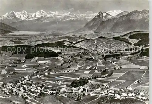 AK / Ansichtskarte  Riggisberg Gesamtansicht mit Alpenpanorama Feldpost Riggisberg