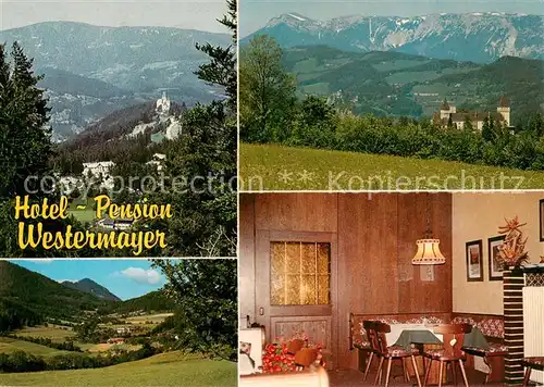 AK / Ansichtskarte  Gloggnitz_Niederoesterreich_AT Hotel Pension Westermayer Gaststube Panorama 