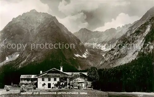 AK / Ansichtskarte  Unterleutasch_Tirol_AT Gasthof zur Donnerrose Panorama 