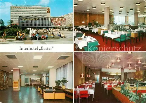 AK / Ansichtskarte 73858033 Dresden_Elbe Interhotel Bastei Restaurant Empfang Grill Restaurant 