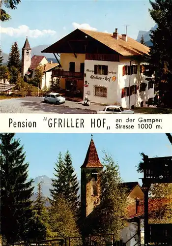 AK / Ansichtskarte 73858064 Lana_Meran Pension Gfriller Hof an der Gampen Strasse Kirche Lana_Meran