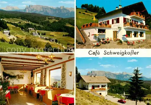 AK / Ansichtskarte  Oberinn_am_Ritten_Suedtirol Cafe Schweigkofler Gastraum Panorama Oberinn_am