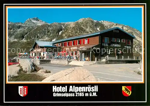 AK / Ansichtskarte  Grimsel_Passhoehe Hotel Alpenroesli Grimsel Passhoehe