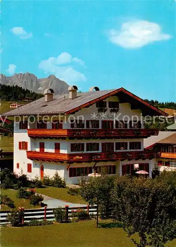 AK / Ansichtskarte 73858119 Kitzbuehel_Tirol_AT Haus Toni Sailer mit Wildem Kaiser 
